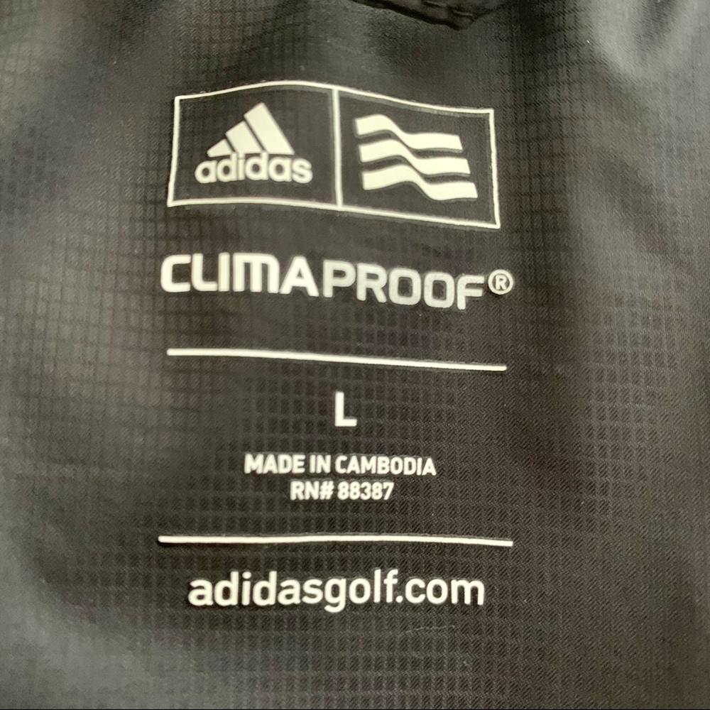 ADIDAS Golf Climaproof Windbreaker Jacket Lightweight Nylon Full Zip Black - Picture 3 of 16